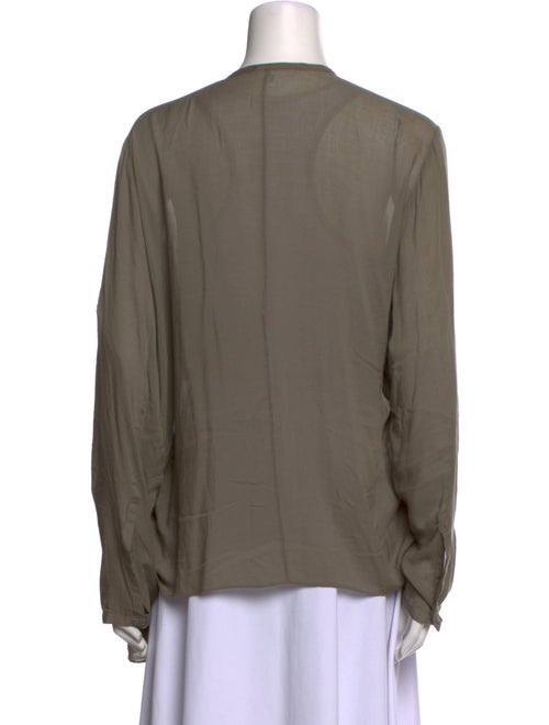 Helmut Lang V-Neck Long Sleeve Blouse