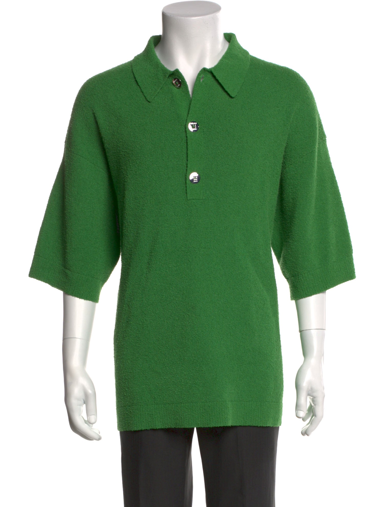 Helmut Lang Collar Three-Quarter Sleeve Polo Shirt