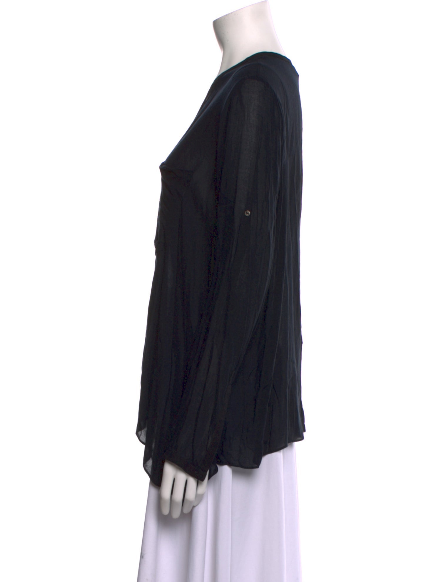 Helmut Lang V-Neck Long Sleeve Blouse