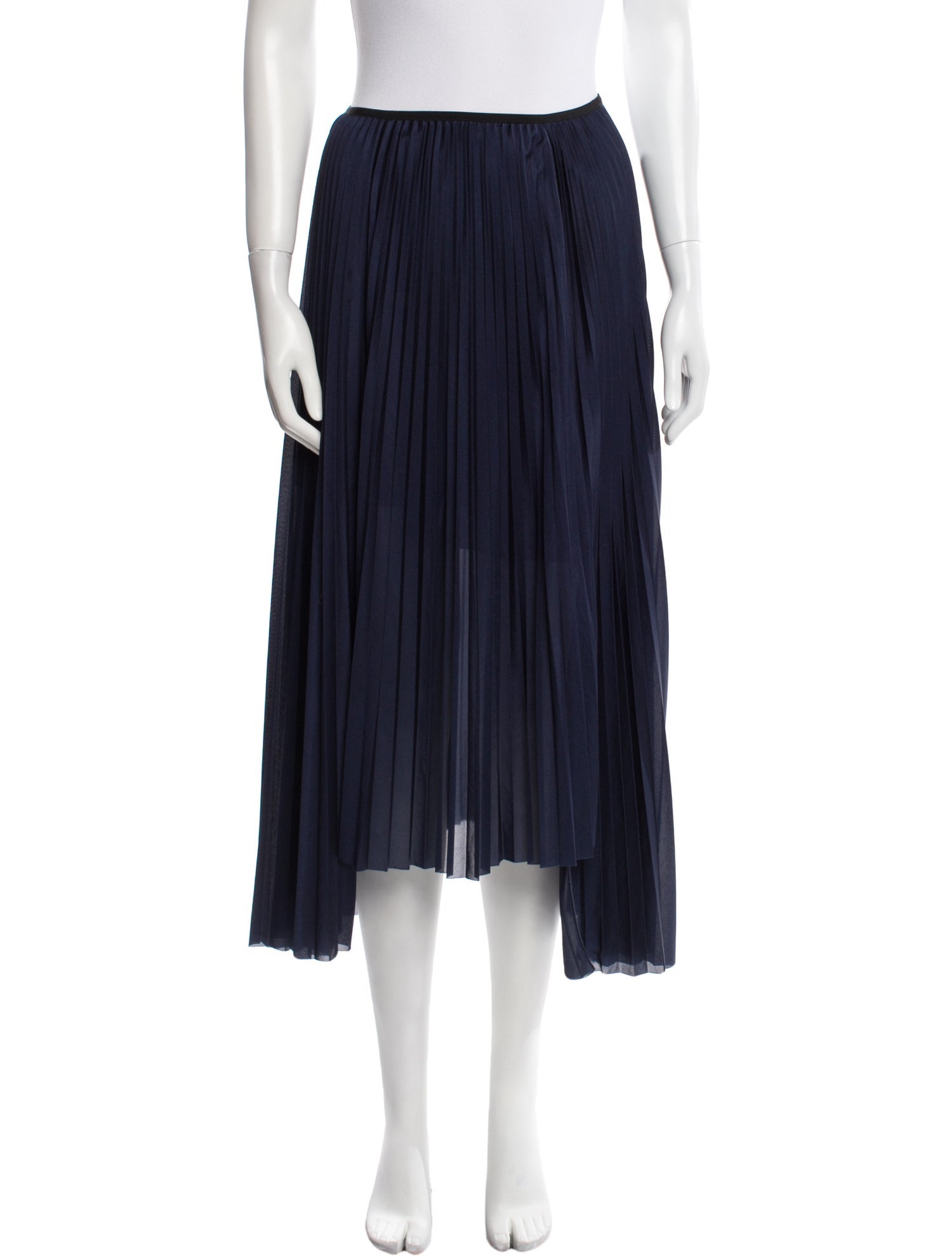 Helmut Lang Grosgrain Trim Midi Length Skirt