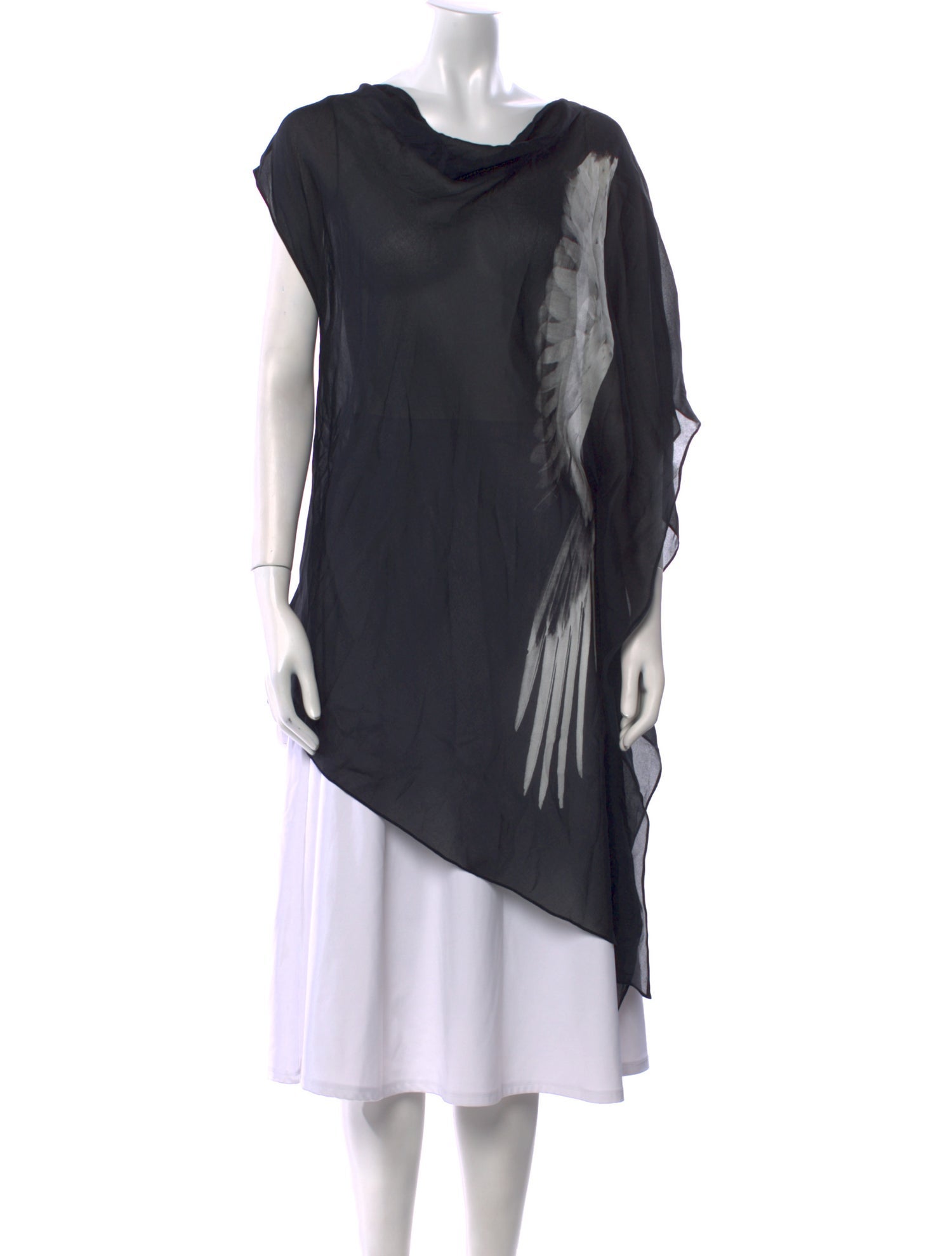 Helmut Lang Silk Cowl Neck Tunic