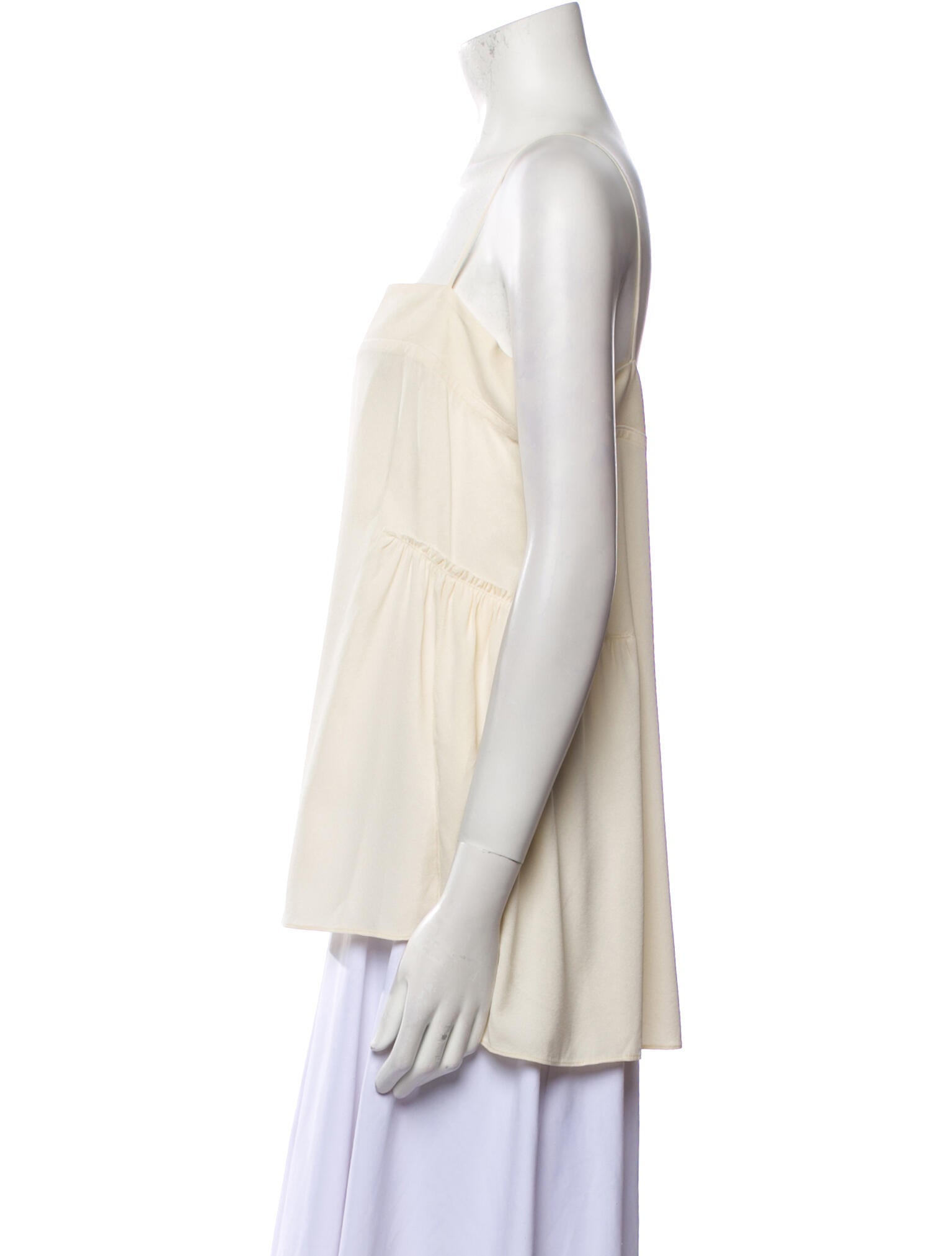 Helmut Lang Silk Square Neckline Top