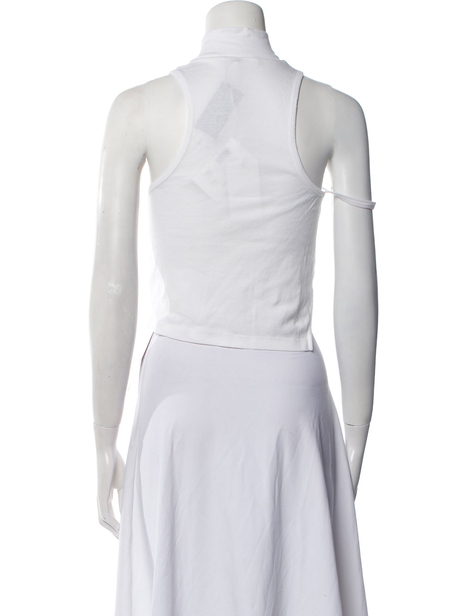 Helmut Lang Mock Neck Sleeveless Crop Top