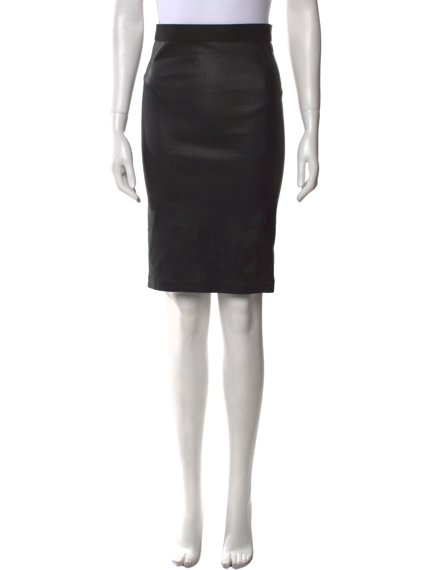 Helmut Lang Leather Knee-Length Skirt