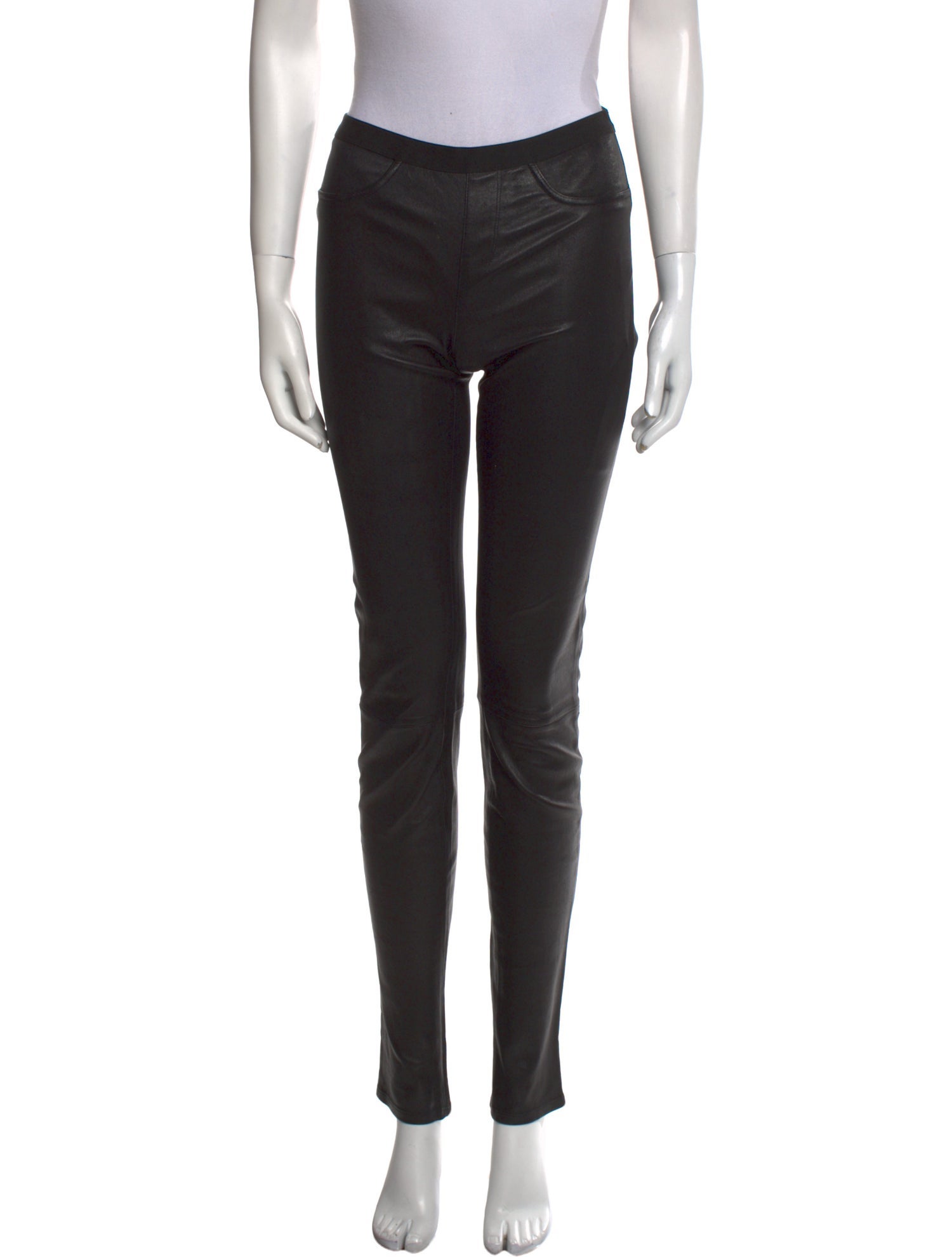 Helmut Lang Lamb Leather Skinny Leg Pants