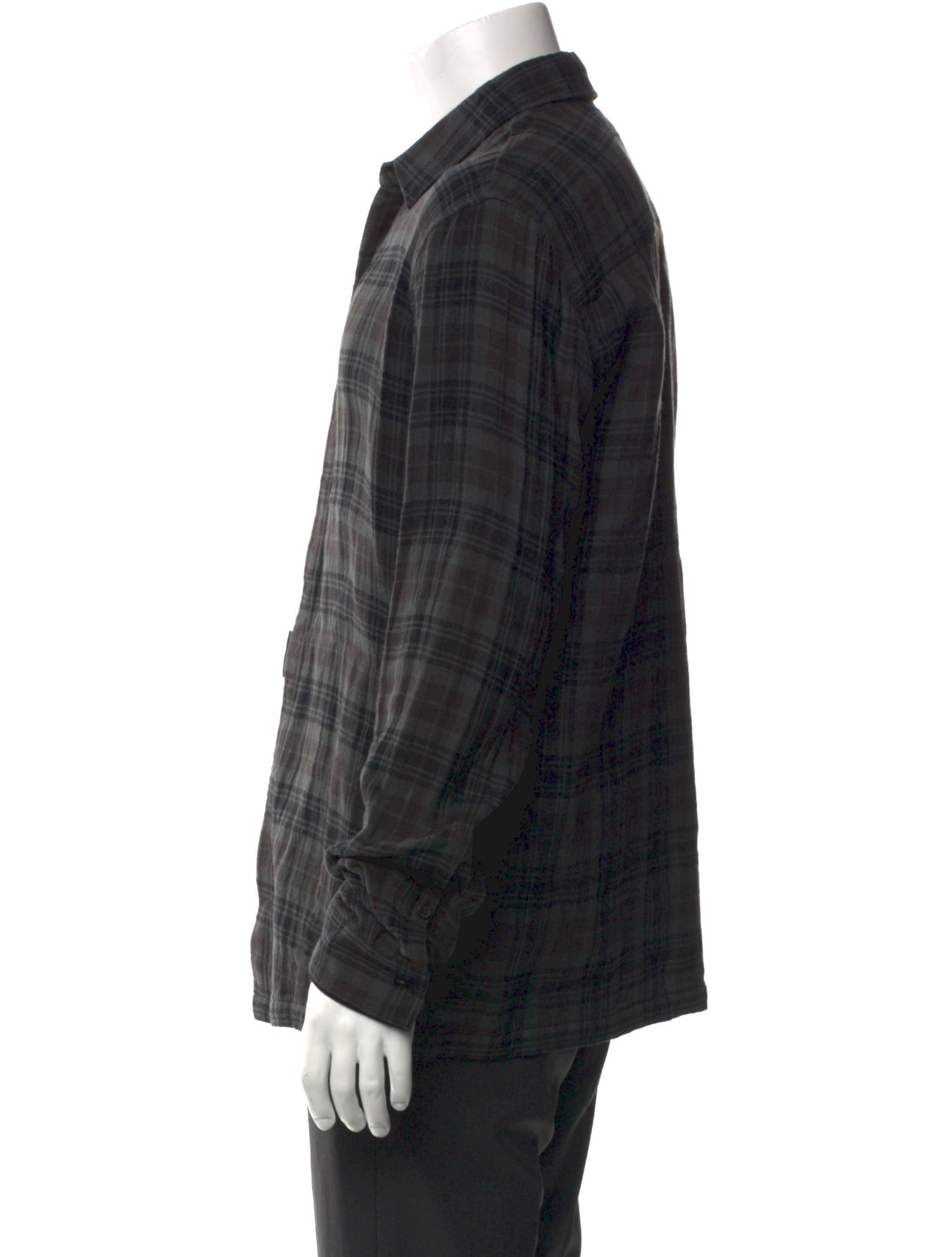 Helmut Lang Plaid Print Long Sleeve Shirt