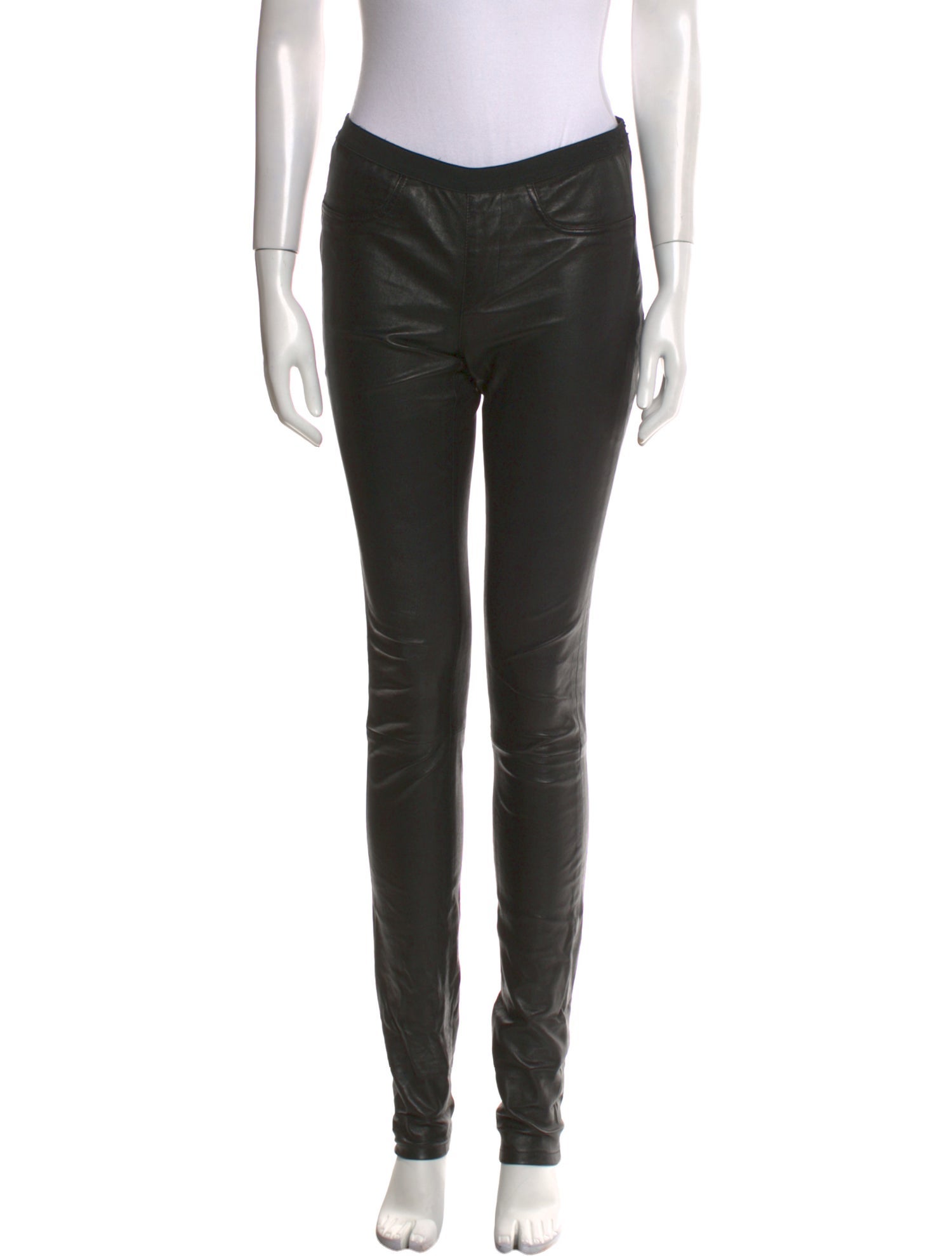 Helmut Lang Leather Skinny Leg Pants