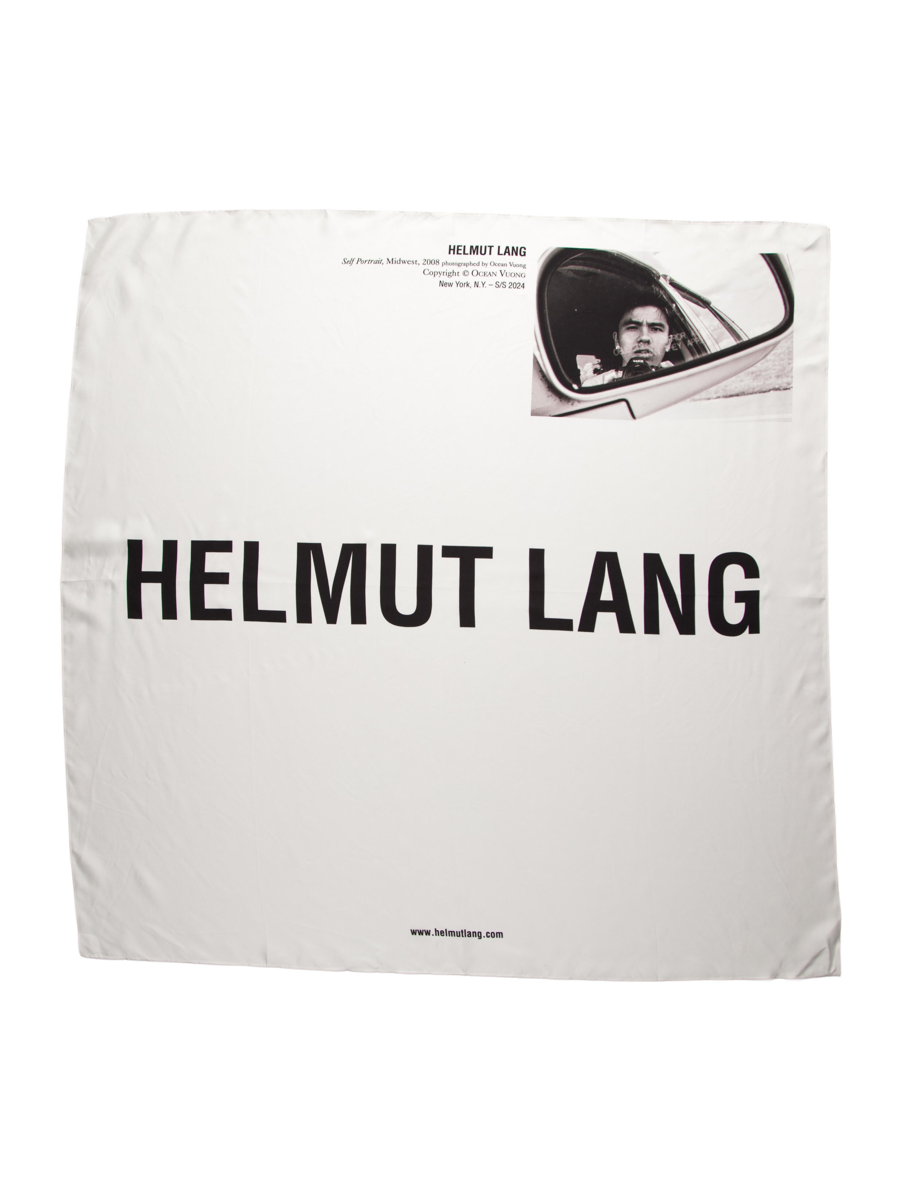 Helmut Lang Silk Graphic Print Scarf