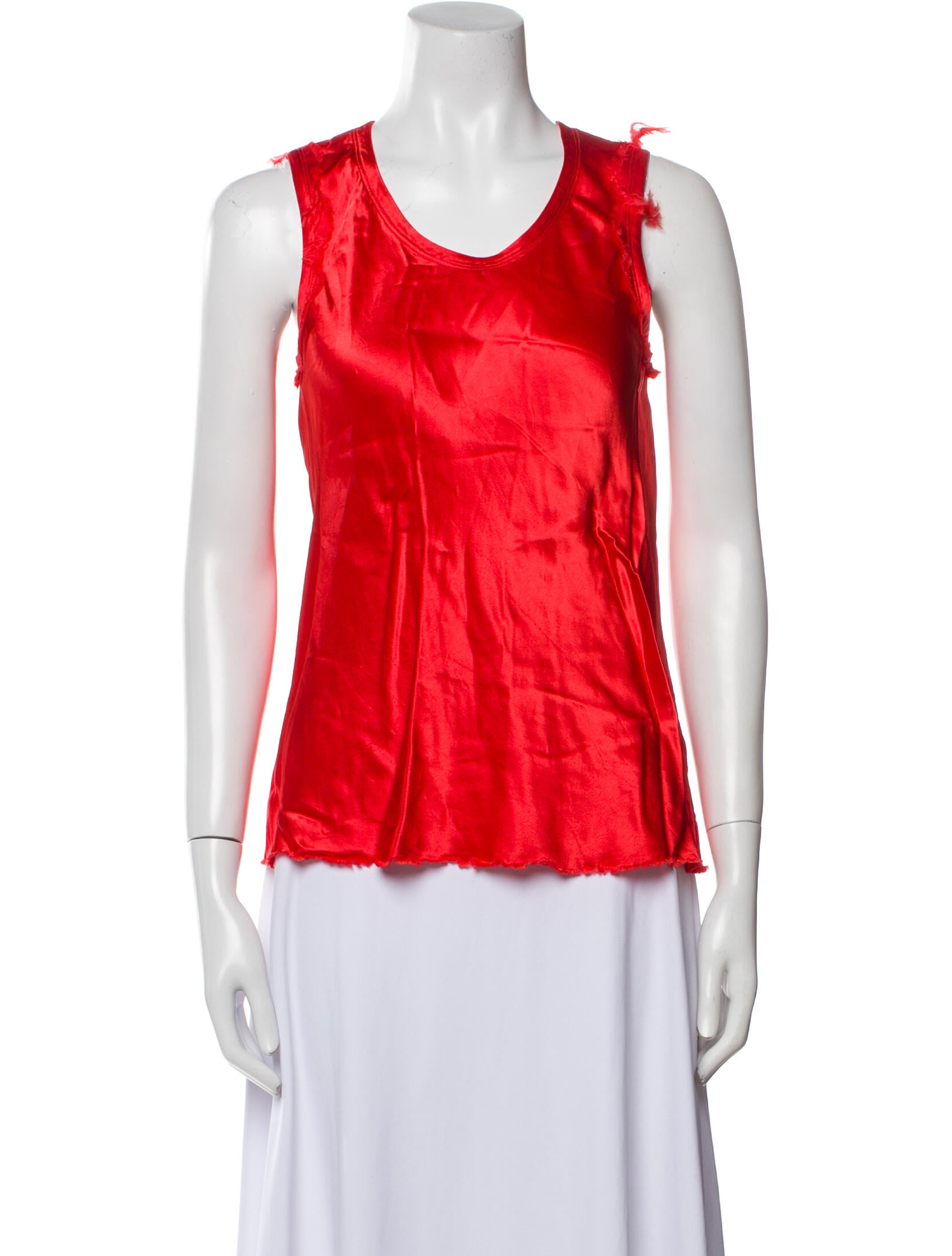 Helmut Lang Silk Scoop Neck Top