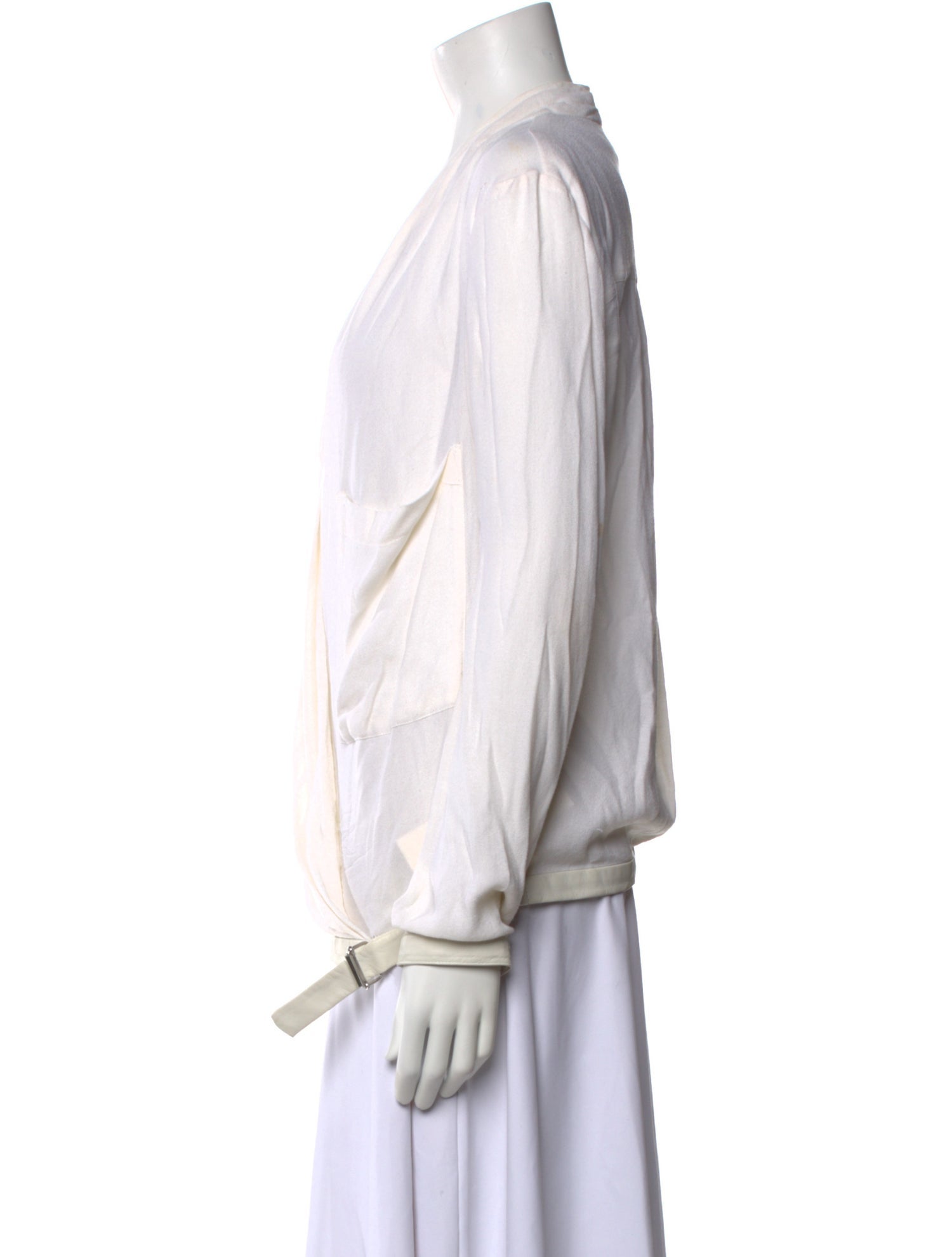 Helmut Lang V-Neck Long Sleeve Blouse