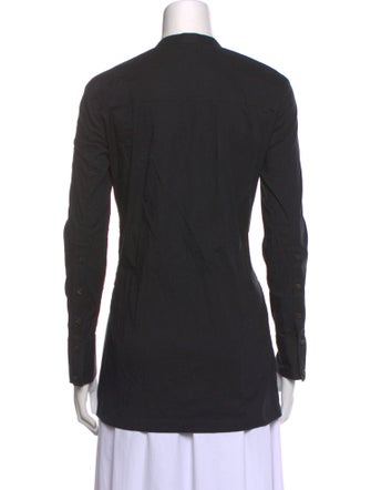 Helmut Lang V-Neck Long Sleeve Button-Up Top
