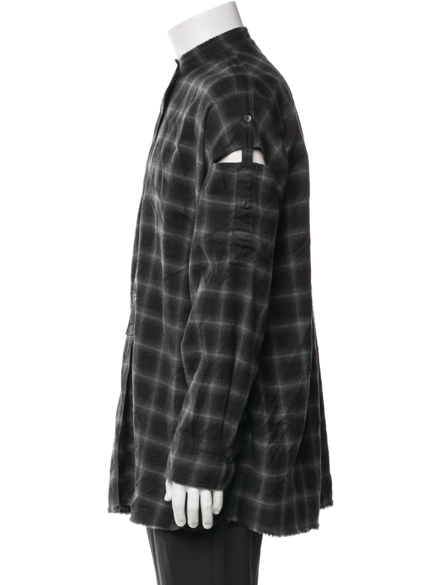 Helmut Lang Wool Plaid Print Shirt