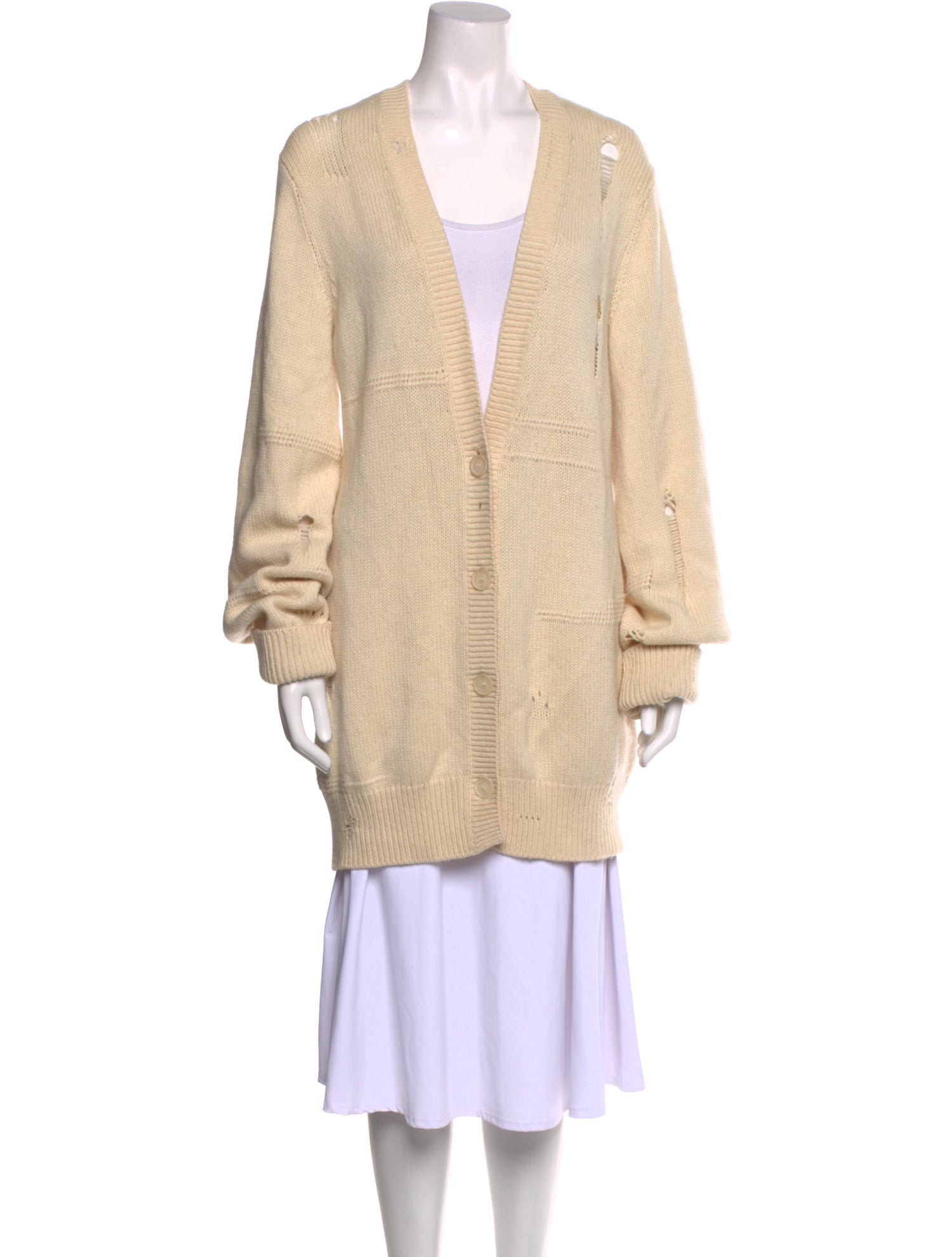 Helmut Lang Wool Plunge Neckline Sweater