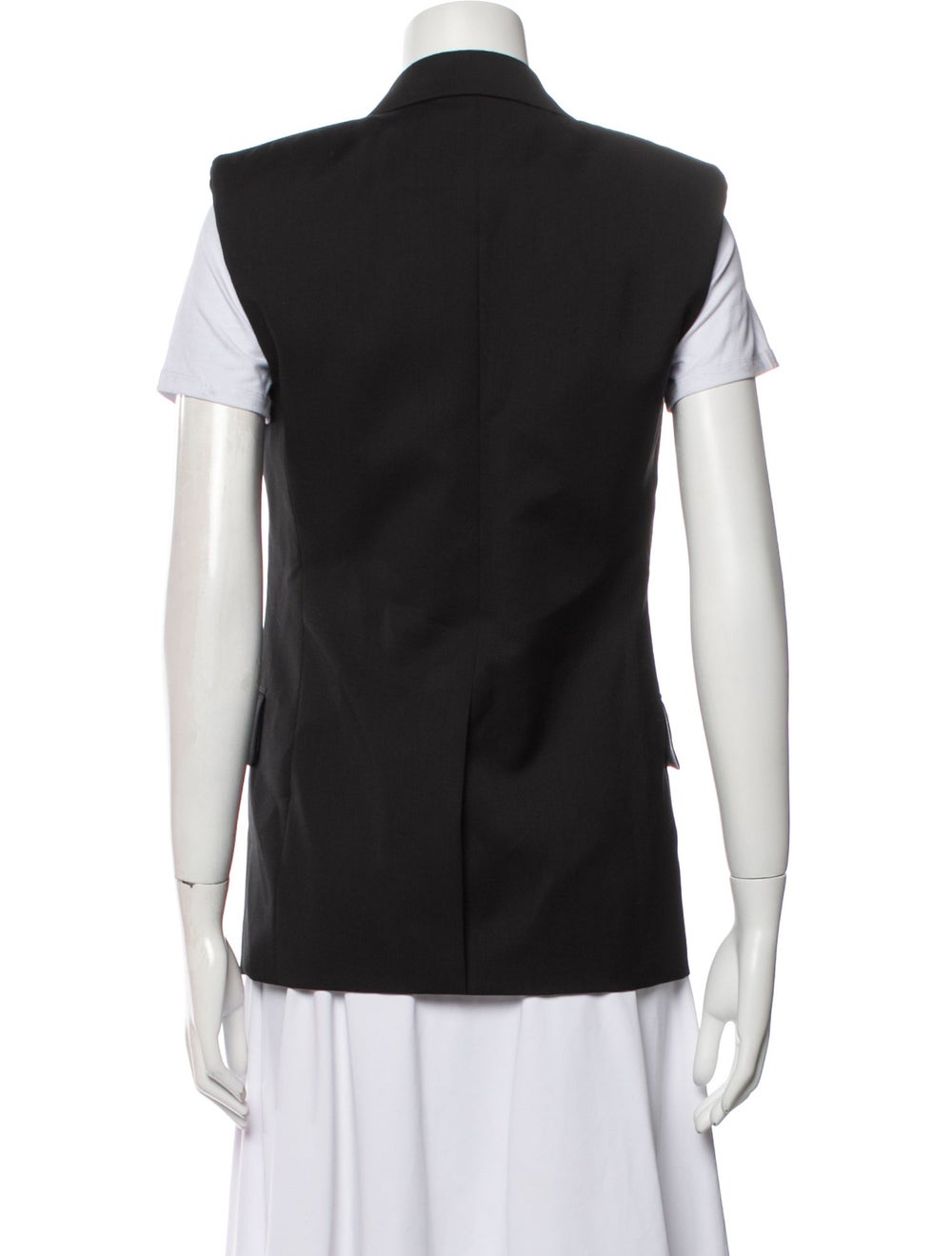 Helmut Lang Virgin Wool Vest Black Pointed Collar… - image 3