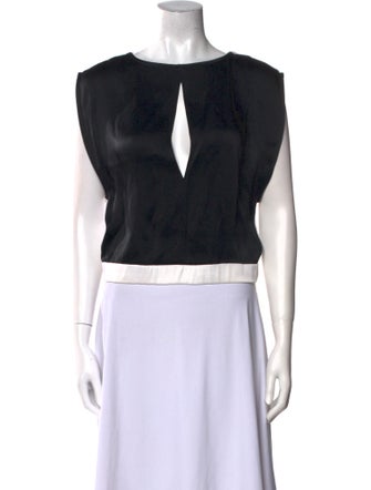 Helmut Lang Scoop Neck Short Sleeve Crop Top