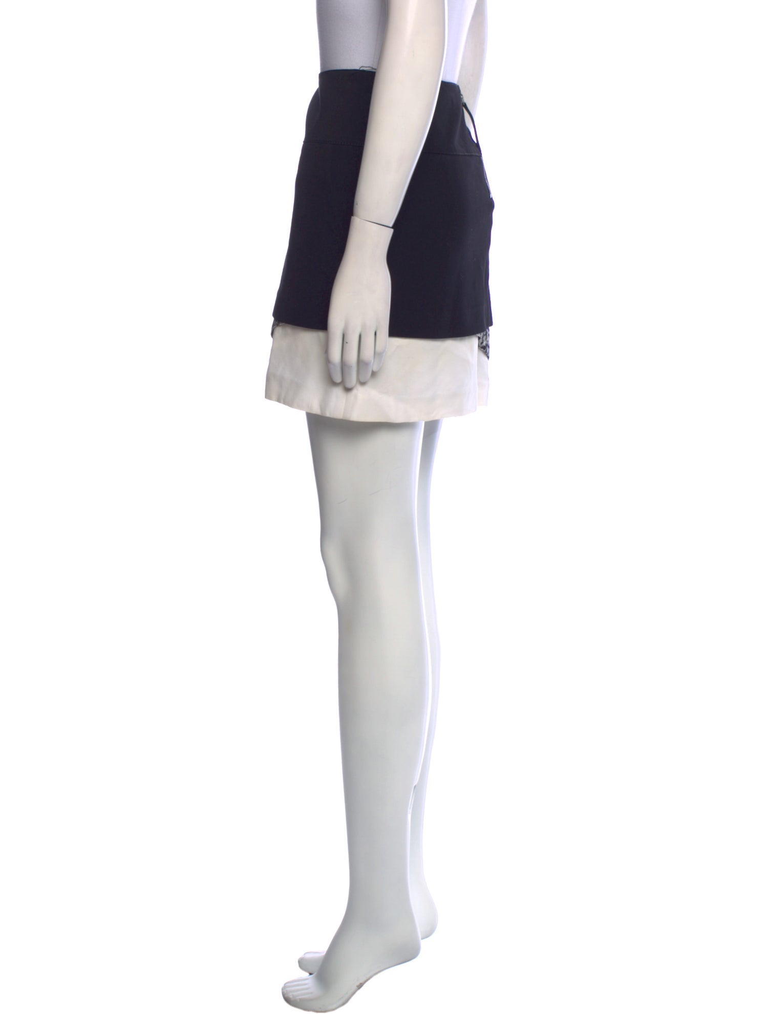 Helmut Lang Colorblock Pattern Mini Skirt