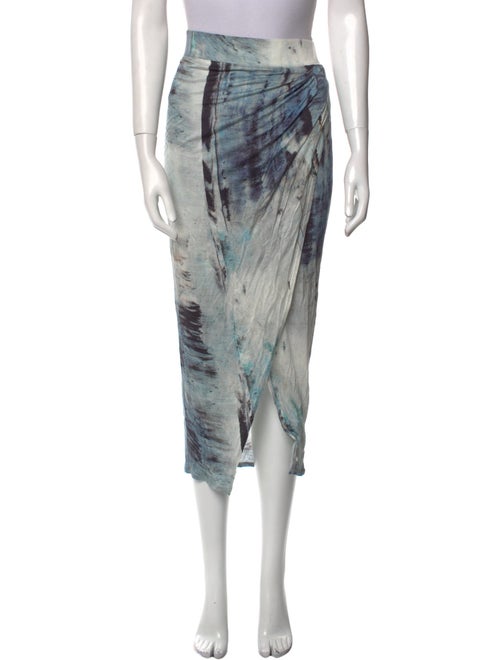 Helmut Lang Tie-Dye Print Midi Length Skirt