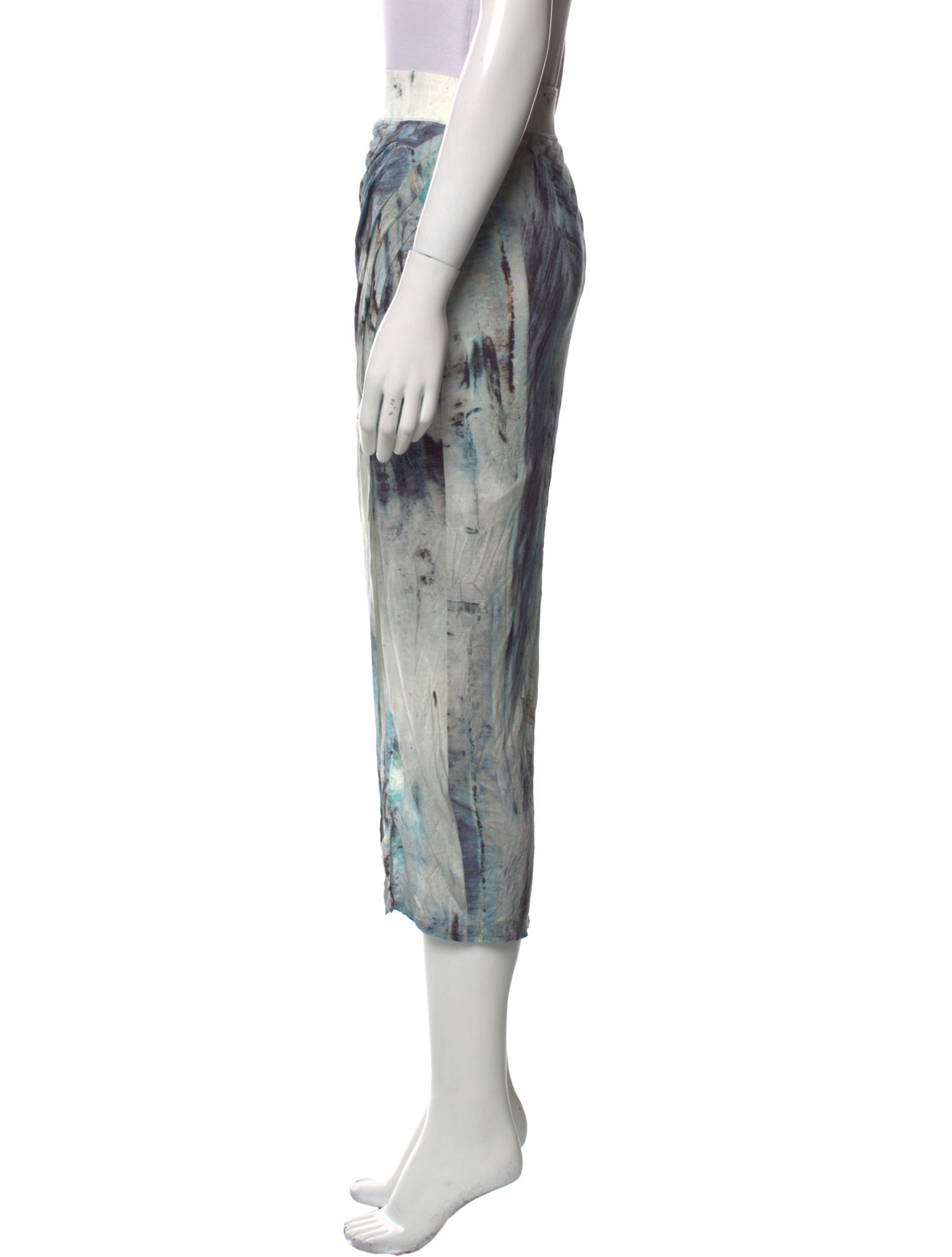 Helmut Lang Tie-Dye Print Midi Length Skirt