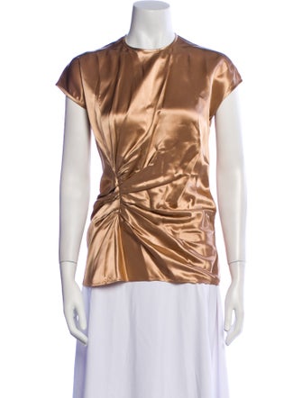 Helmut Lang Silk Mock Neck Top