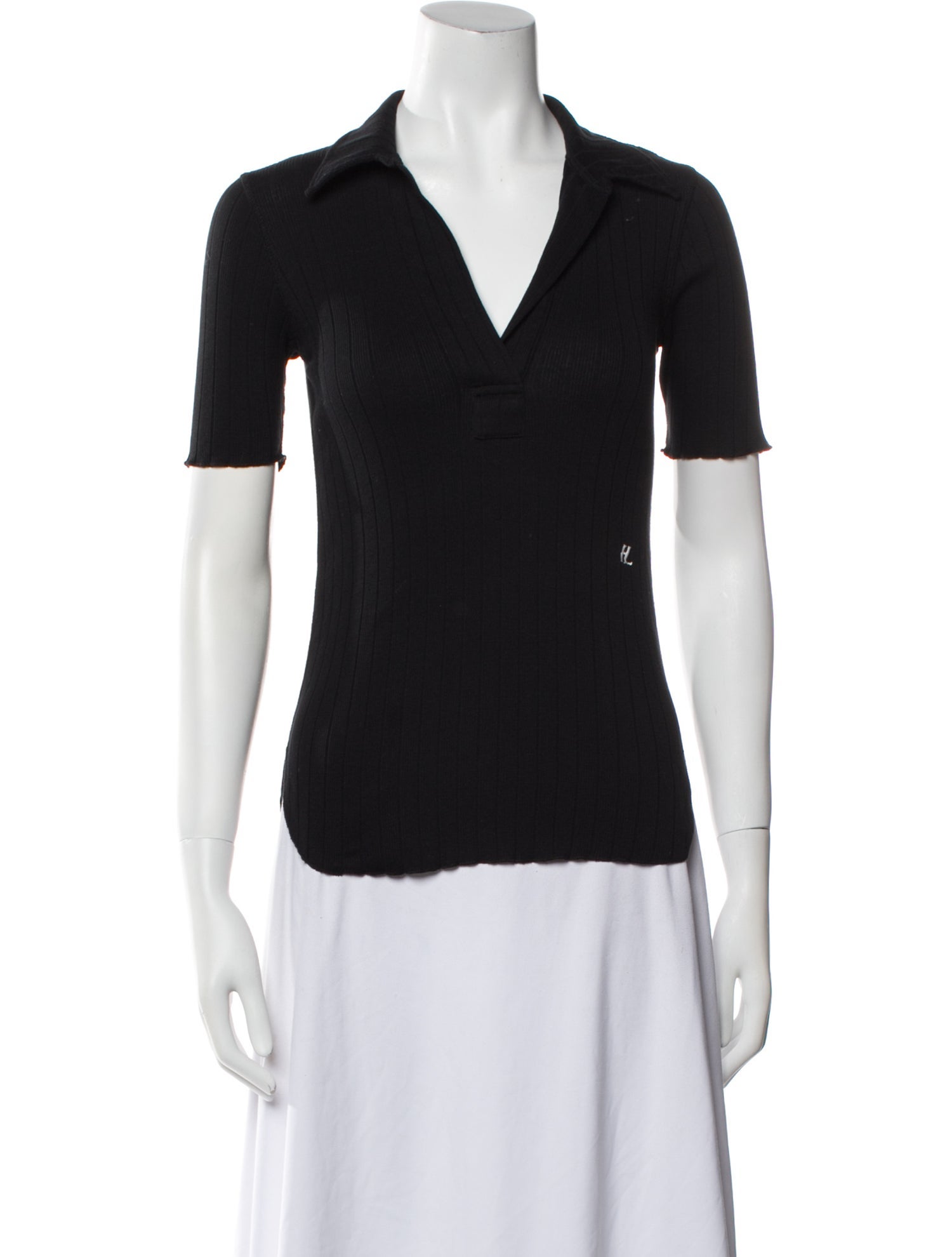 Helmut Lang V-Neck Short Sleeve Polo