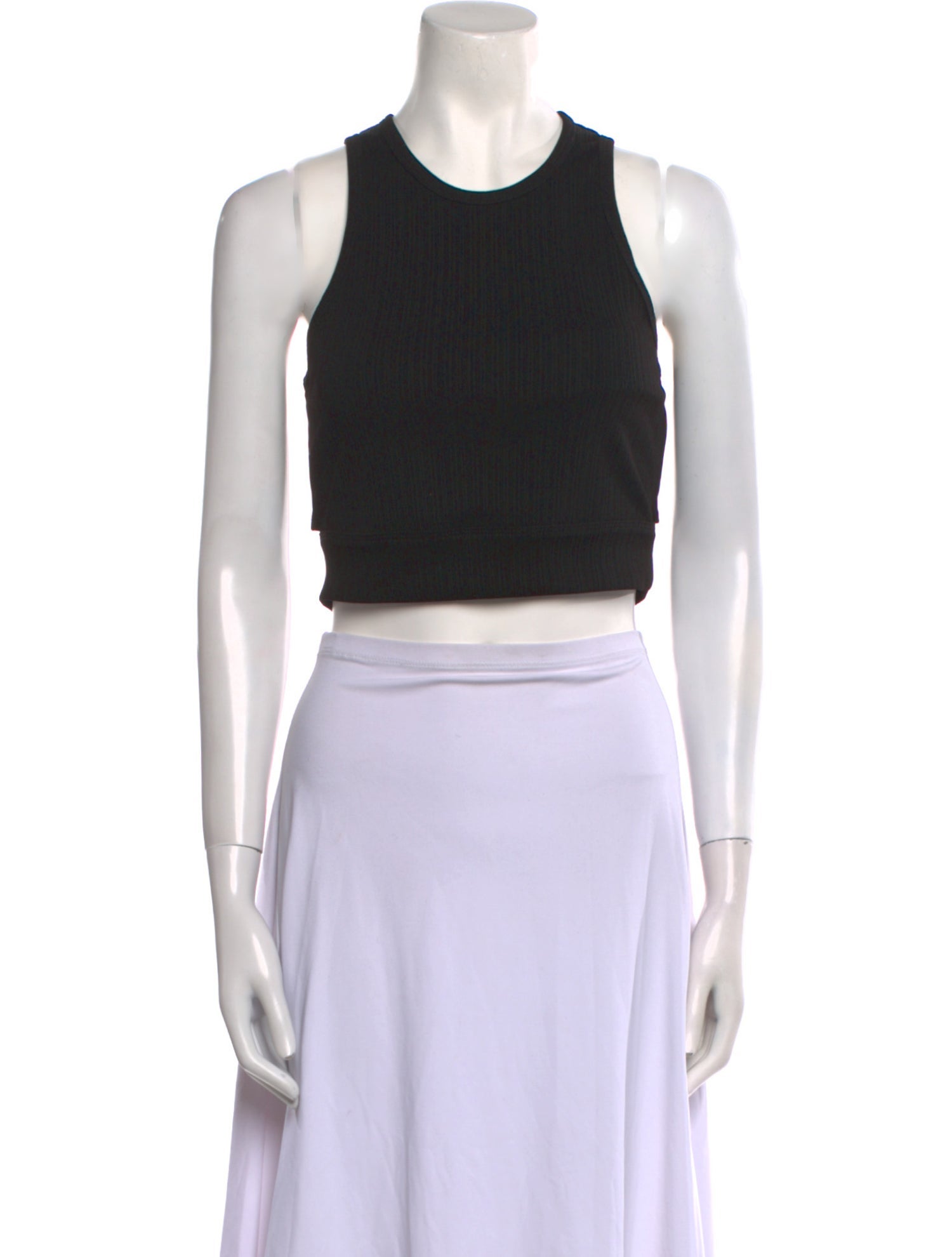 Helmut Lang Crew Neck Sleeveless Crop Top