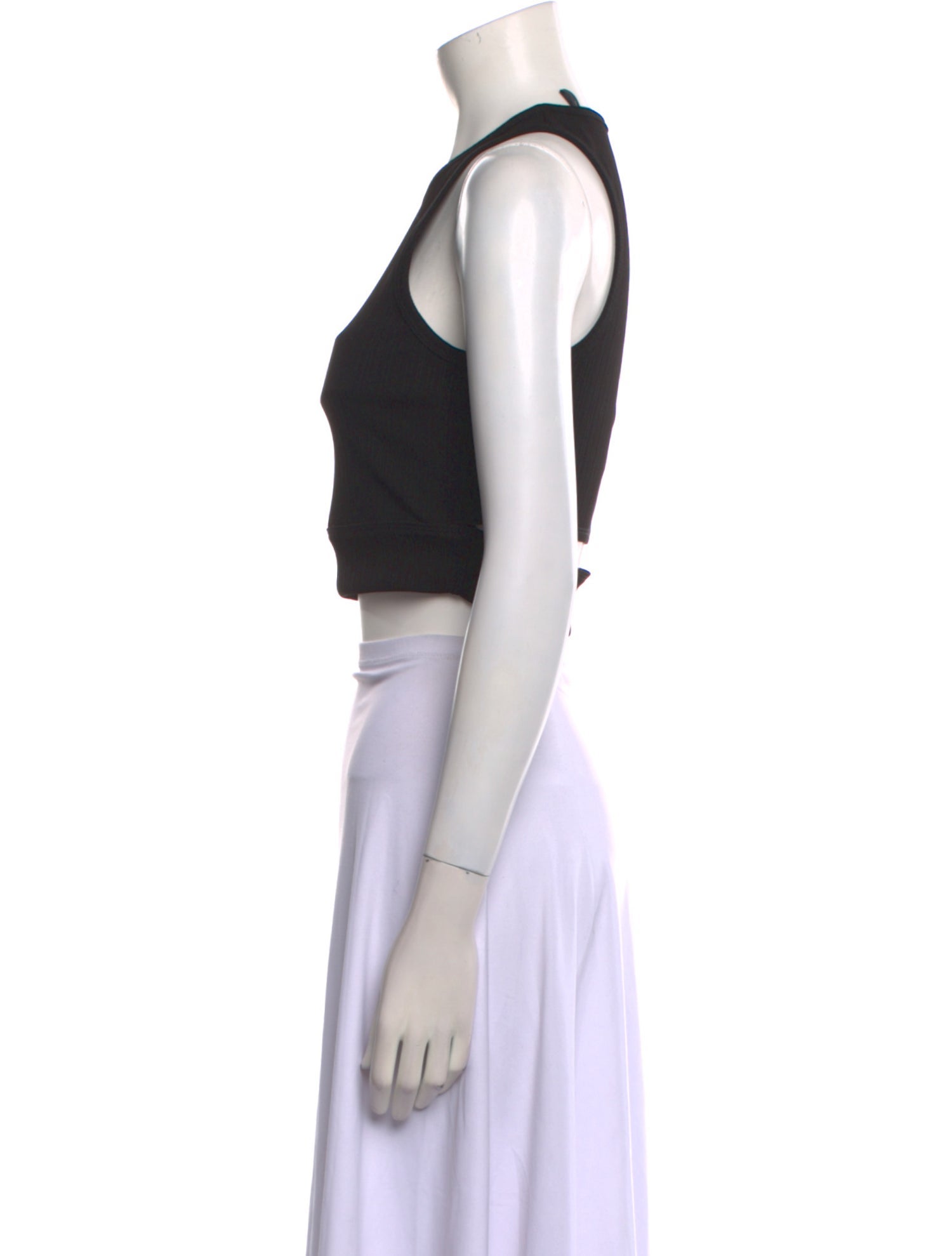 Helmut Lang Crew Neck Sleeveless Crop Top