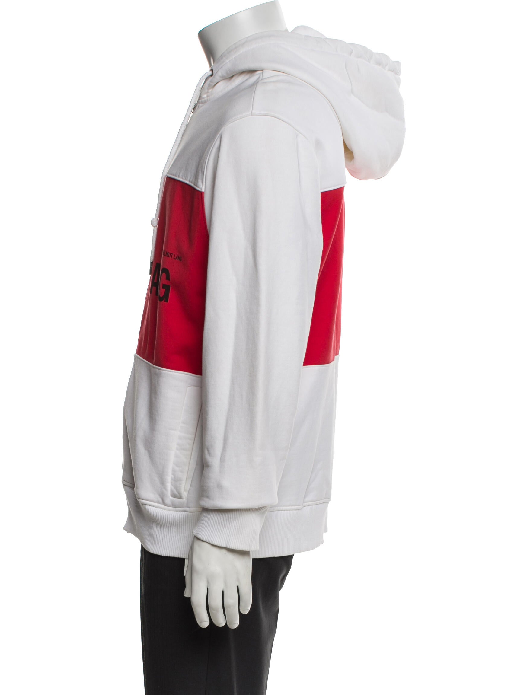 Helmut Lang Colorblock Pattern Crew Neck Hoodie
