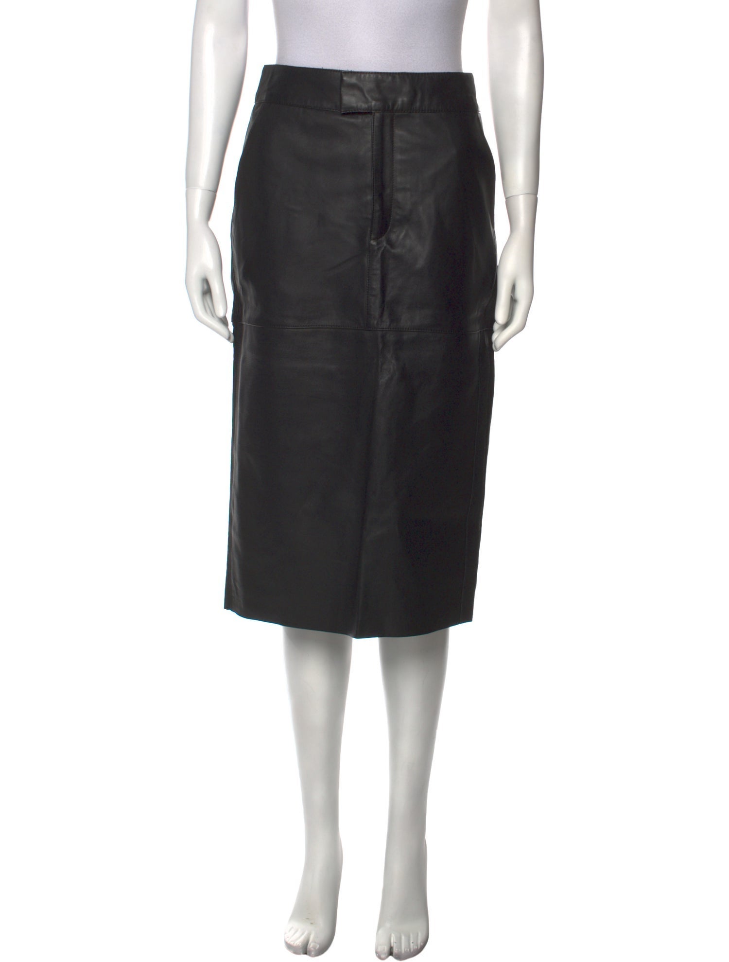 Helmut Lang Lamb Leather Knee-Length Skirt w/ Tags