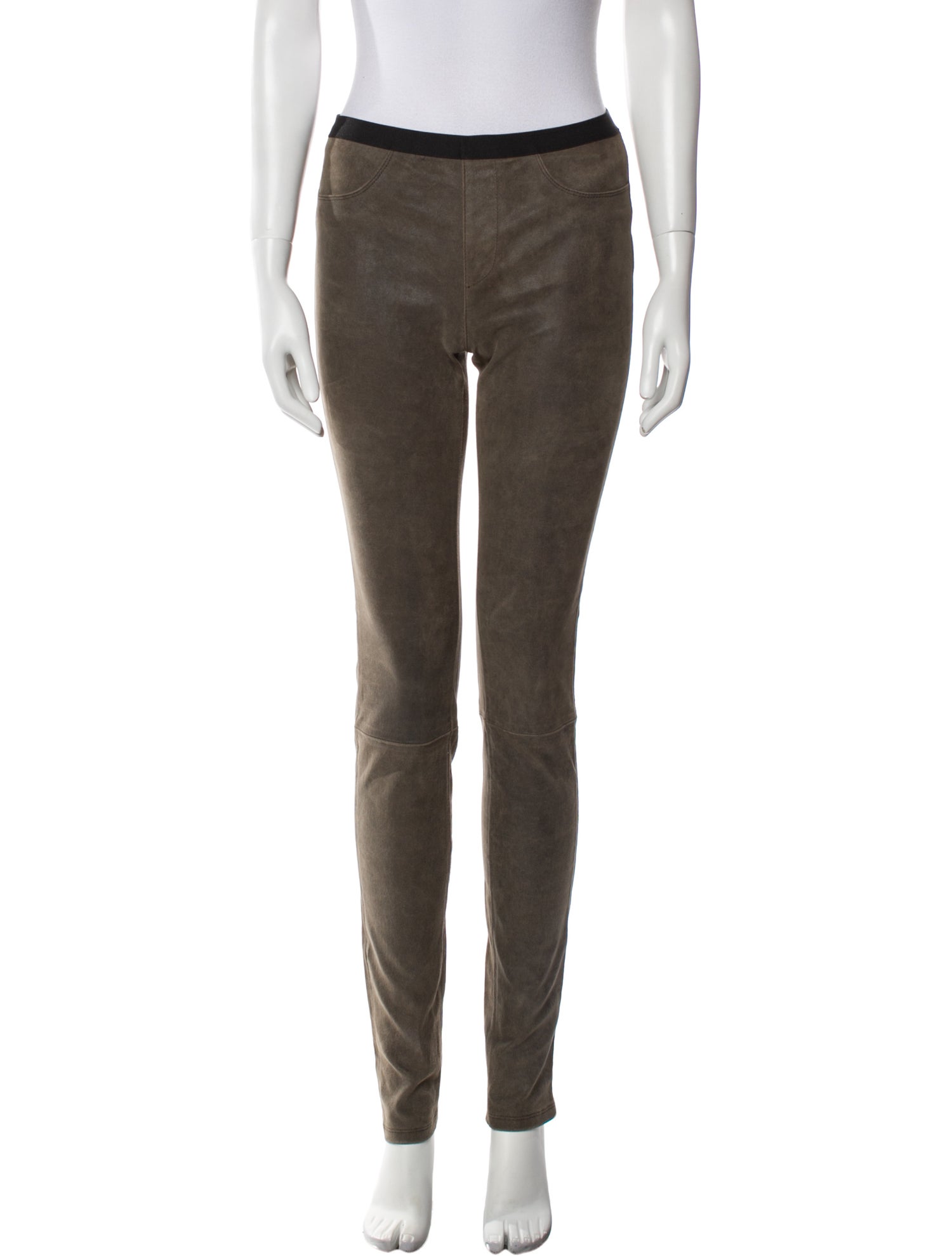 Helmut Lang Lamb Leather Skinny Leg Pants