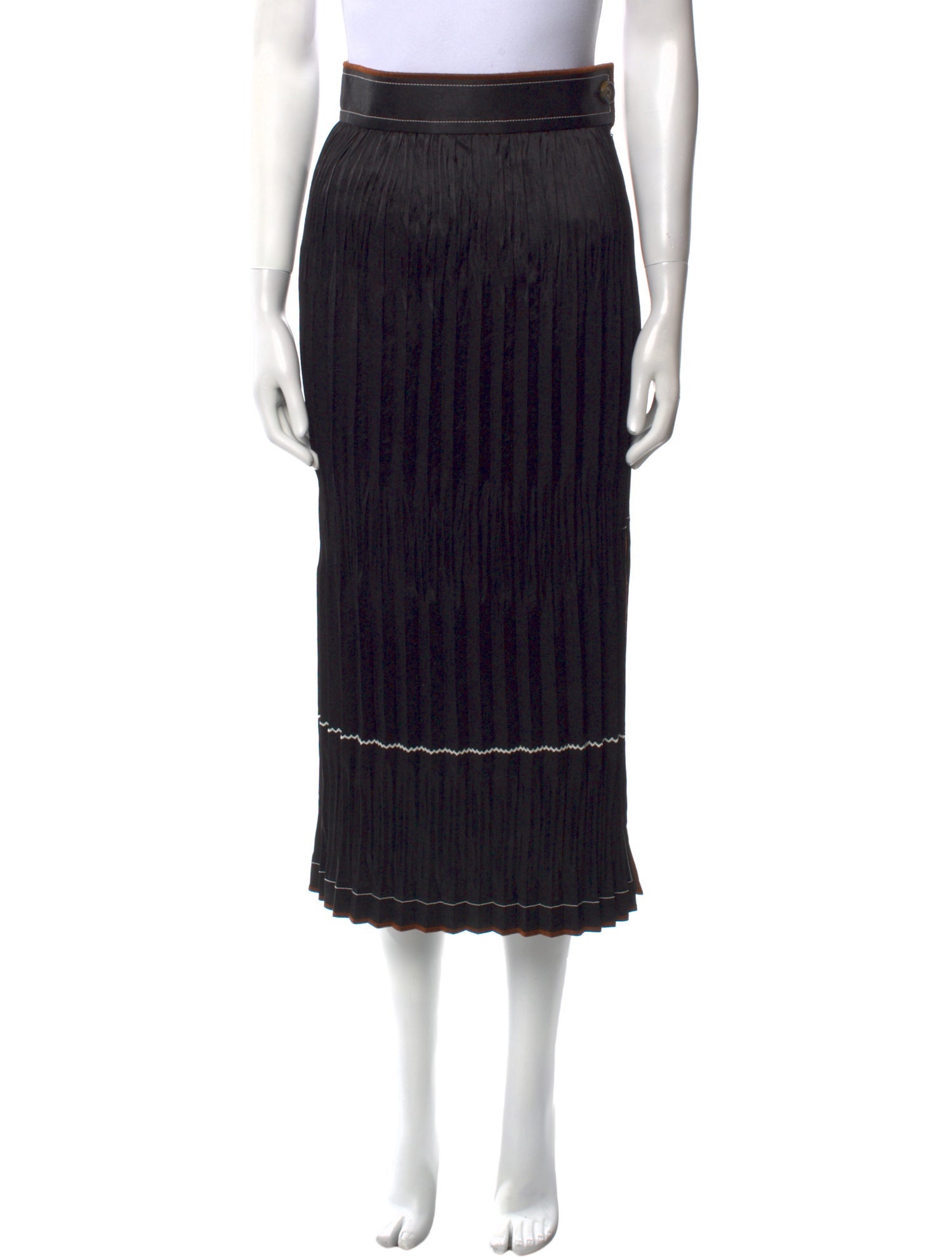 Helmut Lang Pleated Accents Midi Length Skirt