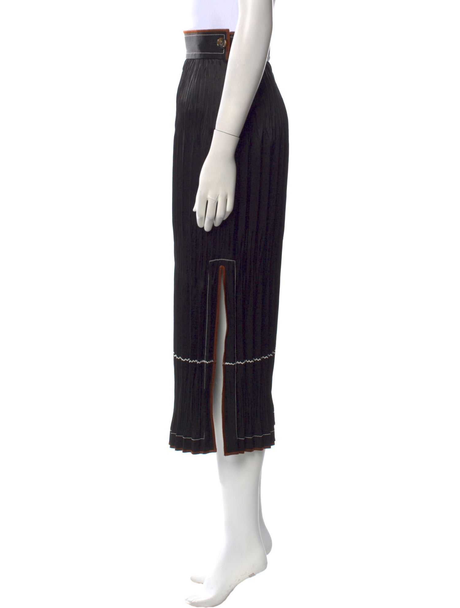 Helmut Lang Pleated Accents Midi Length Skirt