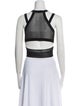 Helmut Lang Colorblock Pattern Crew Neck Crop Top