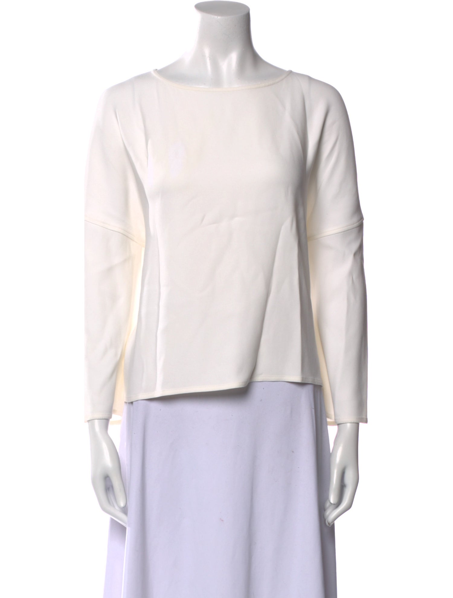 Helmut Lang Bateau Neckline Three-Quarter Sleeve Blouse