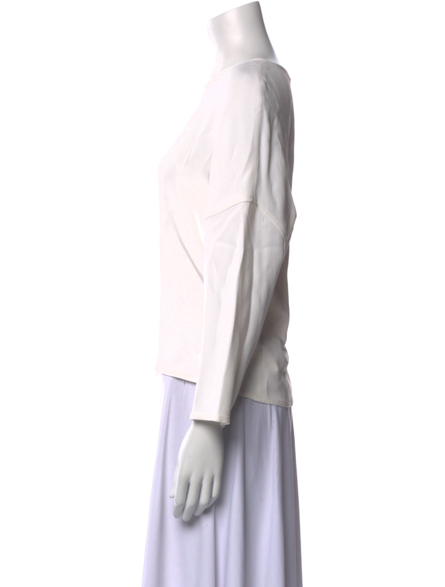 Helmut Lang Bateau Neckline Three-Quarter Sleeve Blouse