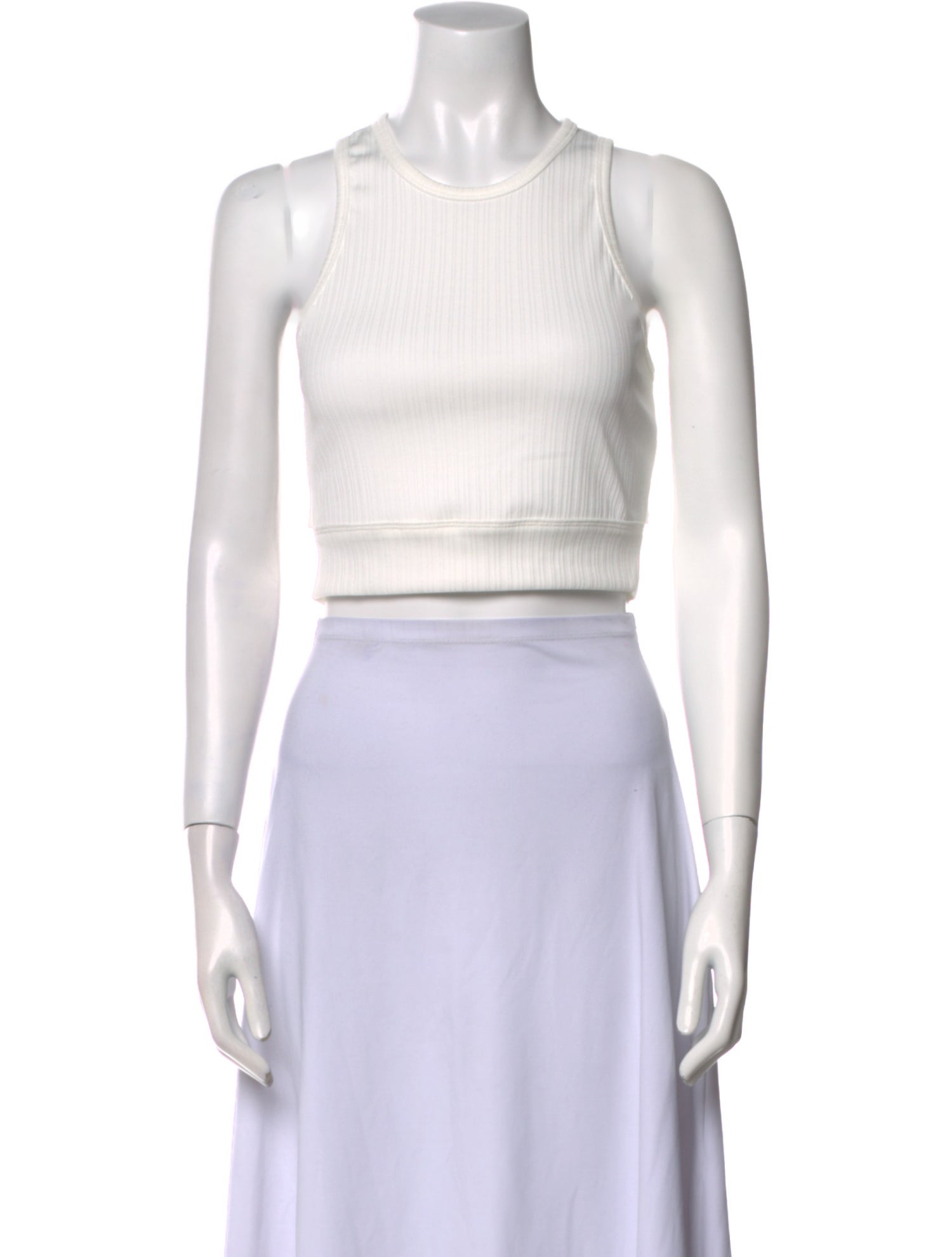 Helmut Lang Crew Neck Sleeveless Crop Top