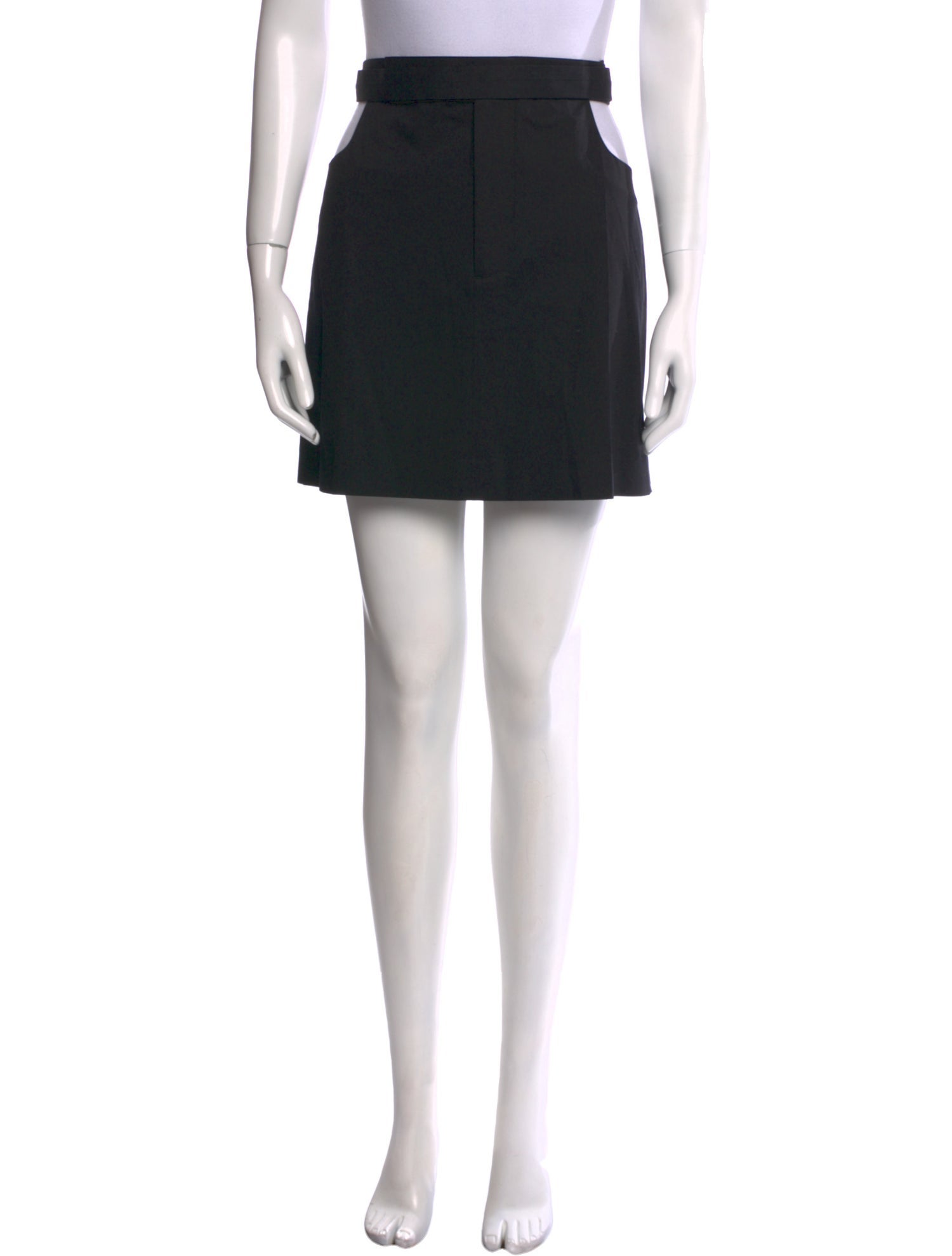 Helmut Lang Leather Trim Embellishment Mini Skirt w/ Tags
