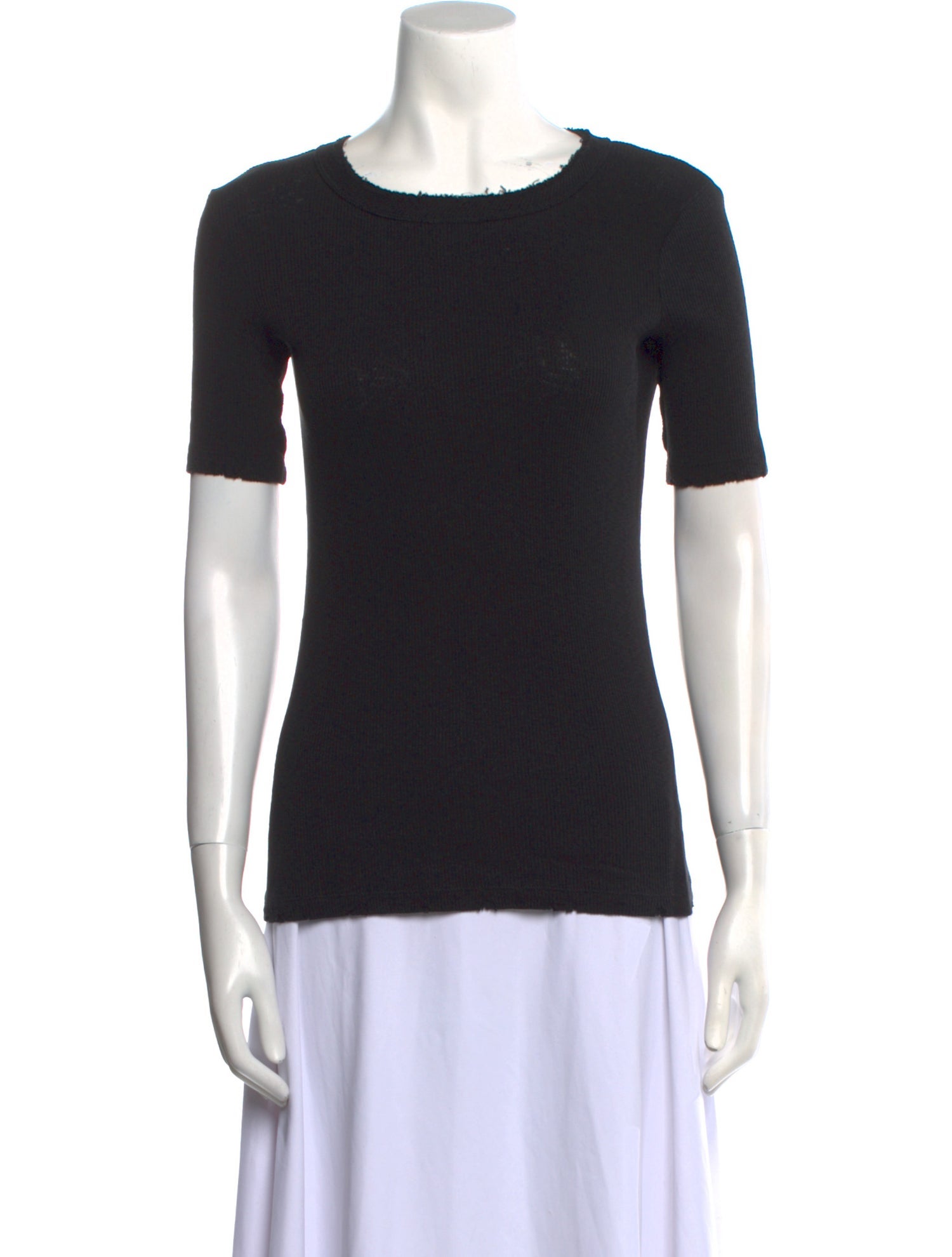 Helmut Lang Bateau Neckline Short Sleeve T-Shirt