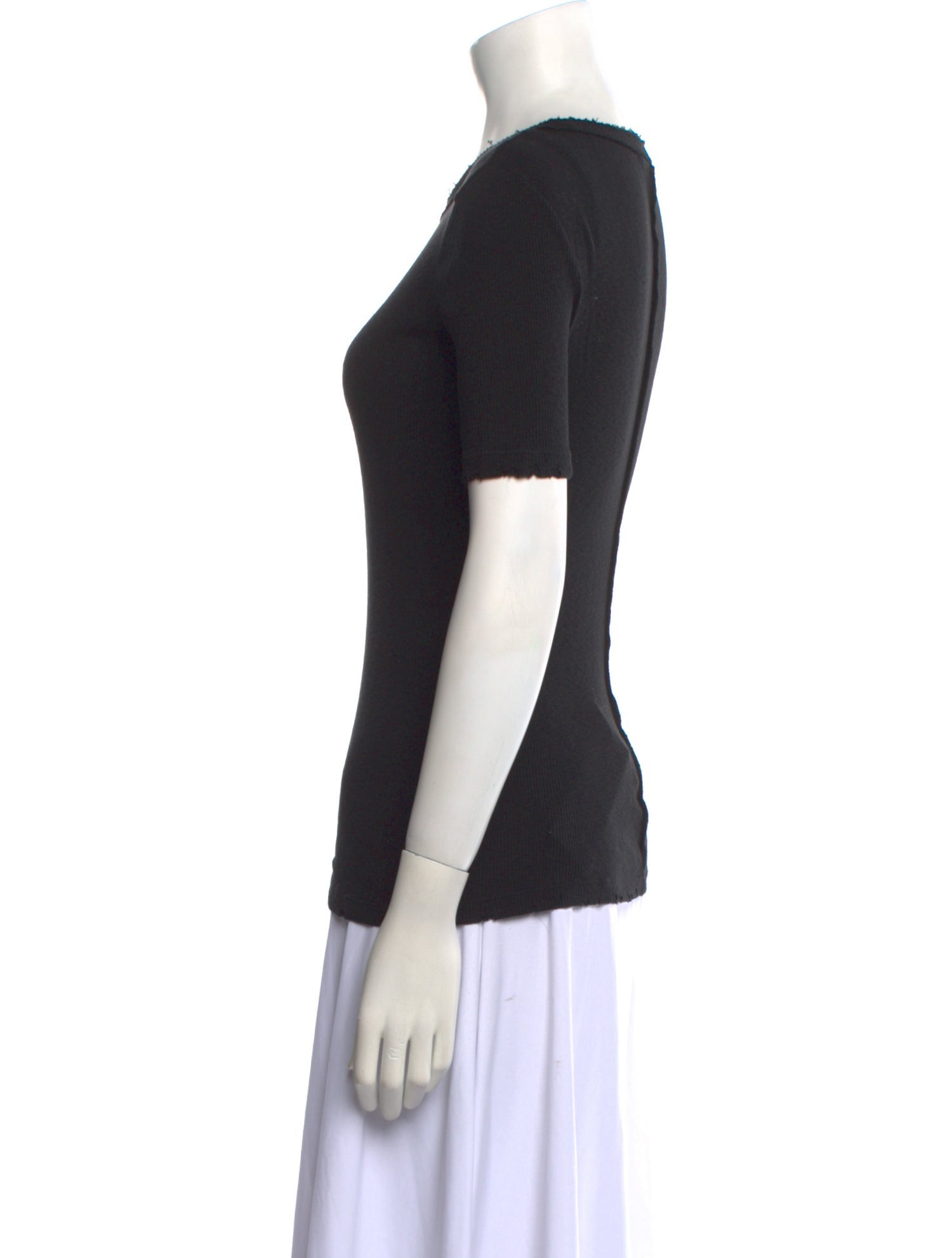 Helmut Lang Bateau Neckline Short Sleeve T-Shirt