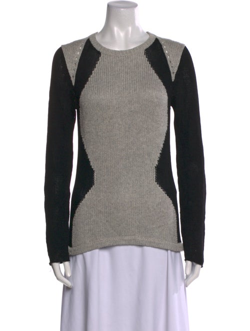 Helmut Lang Colorblock Pattern Crew Neck Sweater