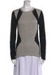 Helmut Lang Colorblock Pattern Crew Neck Sweater