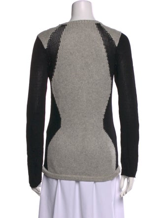 Helmut Lang Colorblock Pattern Crew Neck Sweater