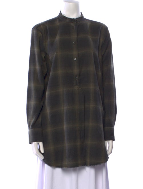 Helmut Lang Wool Plaid Print Tunic