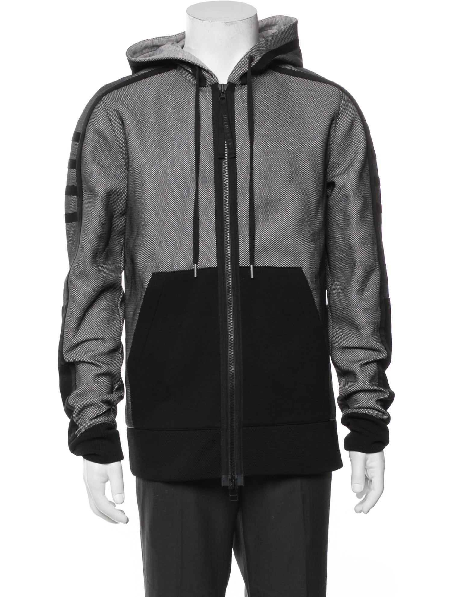 Helmut Lang Colorblock Pattern Puffer Coat