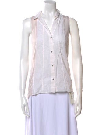 Helmut Lang V-Neck Sleeveless Button-Up Top