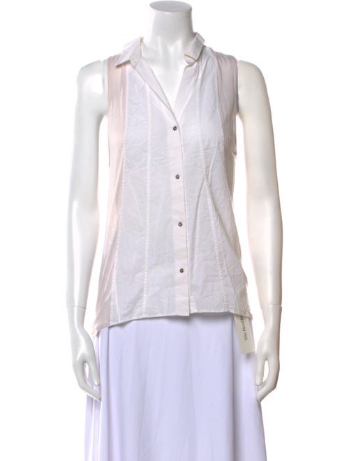 Helmut Lang V-Neck Sleeveless Button-Up Top