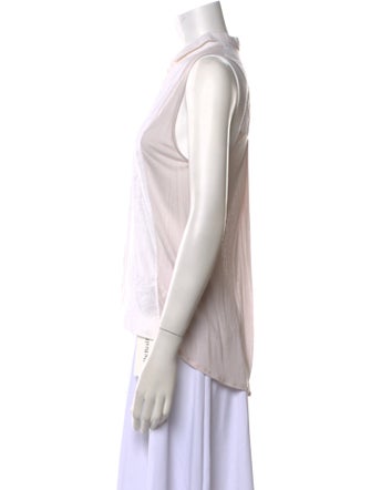 Helmut Lang V-Neck Sleeveless Button-Up Top