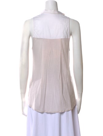 Helmut Lang V-Neck Sleeveless Button-Up Top