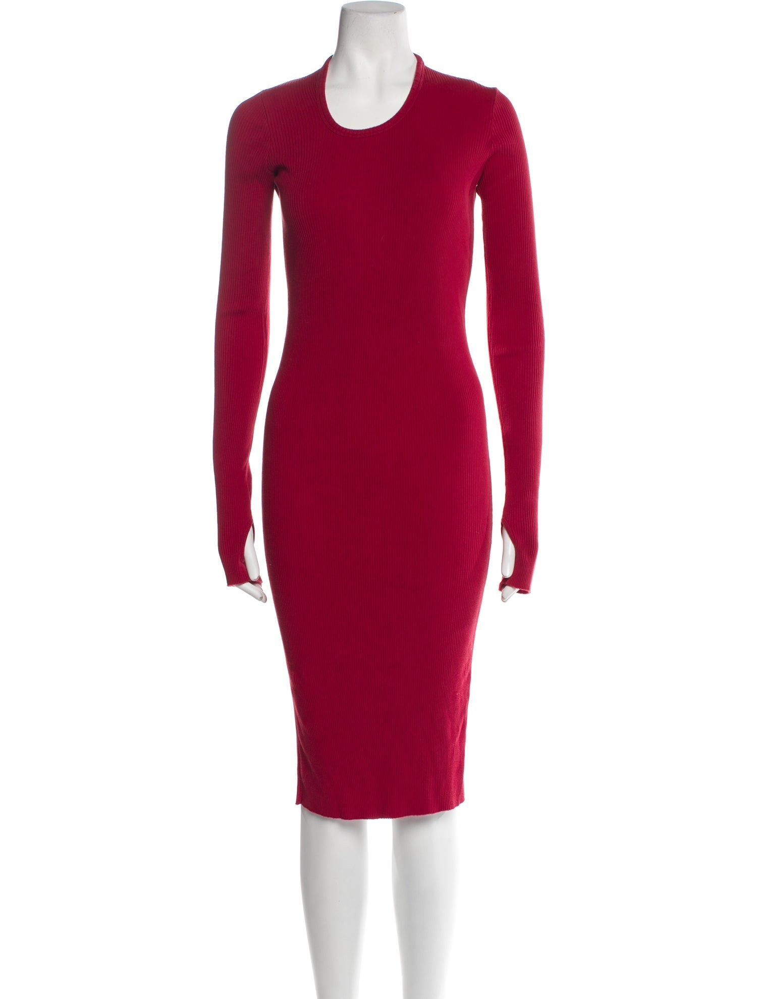 Helmut Lang Crew Neck Midi Length Dress