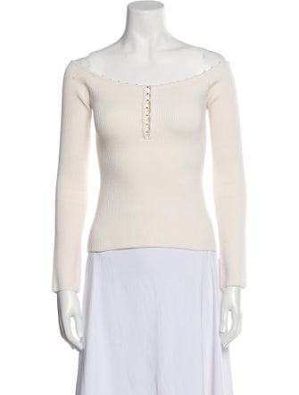 Helmut Lang Off-The-Shoulder Long Sleeve Top