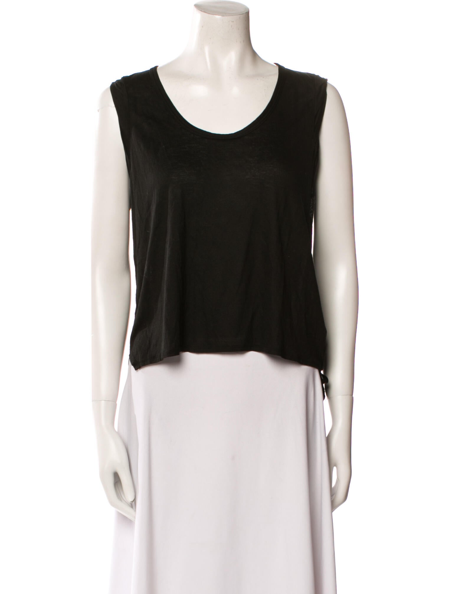 Helmut Lang Scoop Neck Sleeveless Crop Top